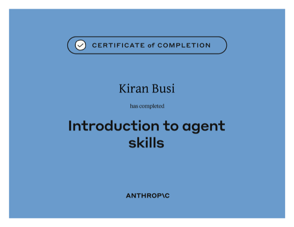 Introduction to agent skills certificate