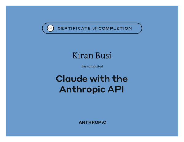 Building with the Claude API certificate